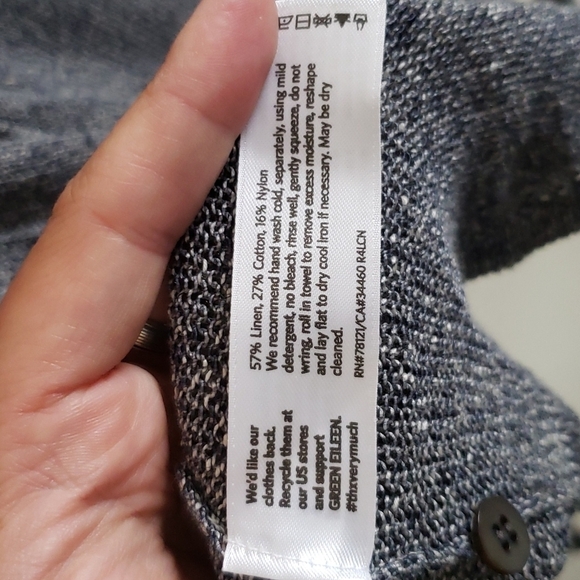 Eileen Fisher Linen blend cardigan, women's size small, button down, kni… - Picture 6 of 7